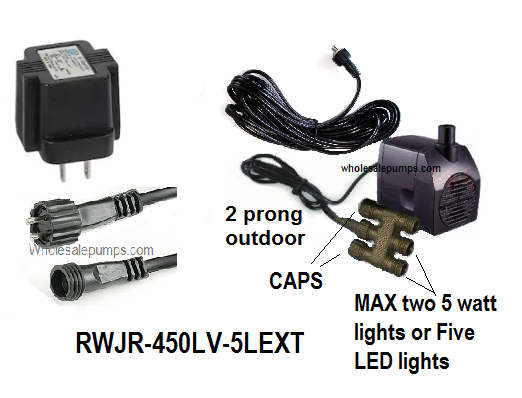 Jier JR-450LV pump~w~5-light extension replace with RWJR-450LV-5LEXT