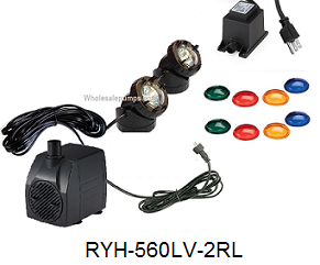yuanhua low voltage fountain pump pt-560 o lv with led lights