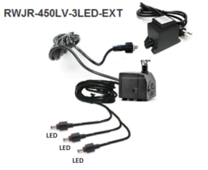 Water pump with 3 connections for led lights