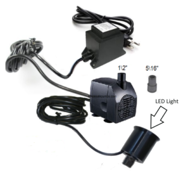 Submersible water pump replacement for the SEASUNSTAR with an LED light. The model is MZ20450AB.