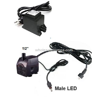 Submersible water pump by Jing Nuo model: JK-500LED Pump comes with power adapter, pump and light connection