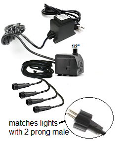 Jier submersible pump model JR-350LV. This water pump has 4 light connectors.