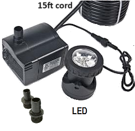 Yuanhua YH-LV450 400 gph Fountain Pump with LED Spot-light