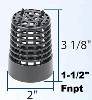 Submersible pump screen 1-1/2 inch female threads FS1.5FNPT