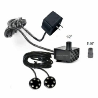 small water pump with two LED disk lights. Great replacement for the Sea Sun Star MZ20250AB