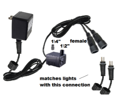The seasunstar model MZ-lv70t comes in many variations. One of those being a 2 way split that powers two lights as well as the water pump. For indoor and outdoor use