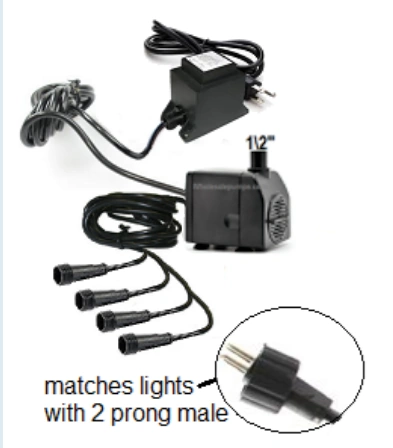 A thermally protected water pump replacement for indoor and outdoor use. For seasunstar models MZ-lv170t. This water pump comes with 4 light connectors.